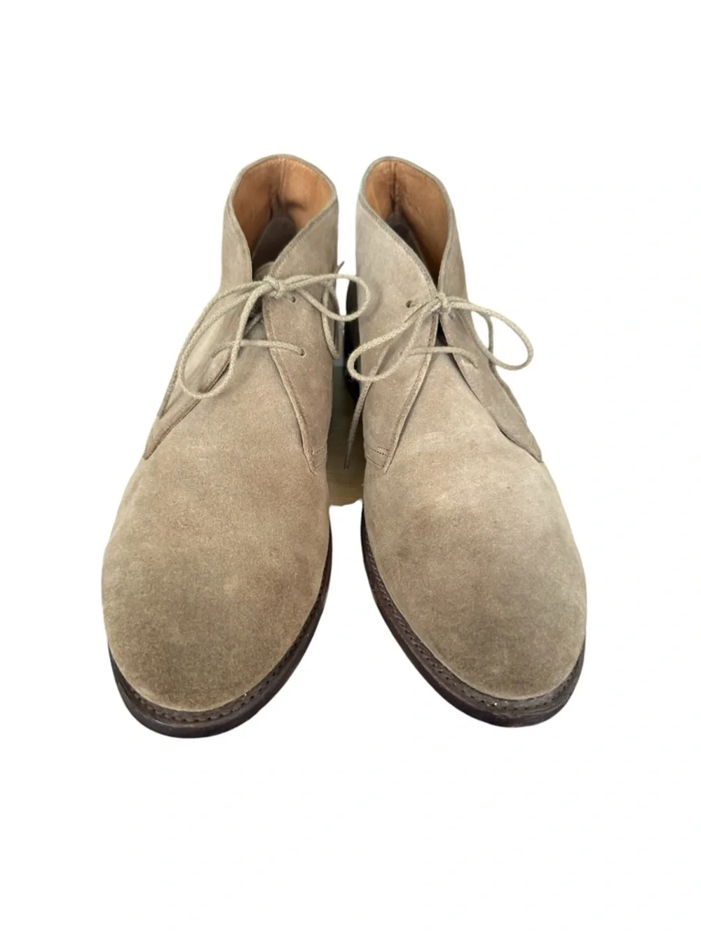 J.CREW Bennett Suede Chukka Boots‎ Tan Leather Lace Up Minimalist Classic 10.5